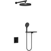 Душевая система Vincea Inspire с термостатом Черная матовая арт-VSFW-3I21MT2RMB — фото 1, Встраиваемые душевые комплекты