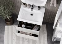 Тумба под раковину Aquaton Сохо 60 подвесная Слэйт Галька серая арт-1A258001AJ9A0 — фото 5, Тумбы под раковину