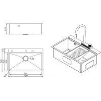 Кухонная мойка Milacio Denia 75 Золото арт-MC.77428 — фото 6, Кухонные мойки