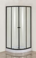 Душевой уголок Orange 100x100 профиль Черный стекло прозрачное арт-E01-100TB — фото 2, Душевые уголки четверть круга