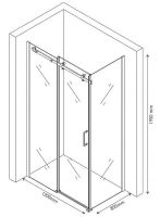 Душевой уголок Berges Gelios 120х80 профиль Хром стекло прозрачное арт-061001 — фото 8, Прямоугольные душевые уголки