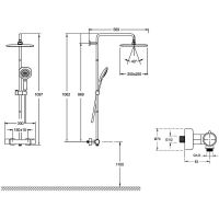 Душевая система Jacob Delafon Atom с термостатом Хром арт-E36125-CP — фото 3, Душевые стойки