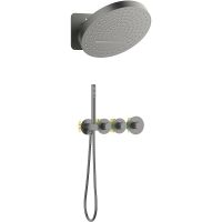 Душевая система Timo Saona с термостатом Черное золото арт-SX-2329/18SM — фото 1, Встраиваемые душевые комплекты