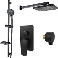 Душевая система Aquatek Вега Черная матовая арт-AQ1074MB — фото 1, Встраиваемые душевые комплекты