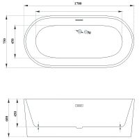 Акриловая ванна Ceruttispa Skye170 170x75 СТ10513 без гидромассажа арт-CT10513 — фото 11, Акриловые ванны
