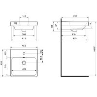 Тумба с раковиной Misty Адриана 45 подвесная Дуб Вотан Белый арт-УТ000010216 — фото 8, Тумбы с раковиной