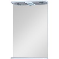 Зеркало Misty Магнолия 50 с подсветкой Белое глянцевое арт-Э-Маг02050-01Св — фото 1, Зеркала в ванную комнату