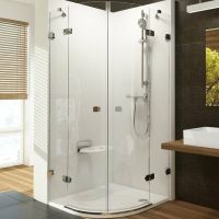 Душевой уголок Ravak Brilliant BSKK4-80 80х80 профиль Хром стекло Transparent арт-3U244A00Y1 — фото 1, Душевые уголки четверть круга