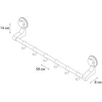 Вешалка для полотенец Grampus Element Белая арт-GR-7077 — фото 2, Крючки для полотенец