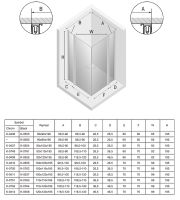 Душевой уголок New Trendy New Soleo Black 90х90 профиль Черный стекло прозрачное арт-K-0580 — фото 9, Квадратные душевые уголки
