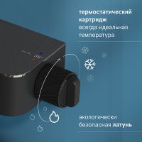 Душевая система AM.PM Func с термостатом Черная матовая арт-F078F222 — фото 5, Душевые стойки