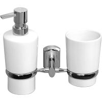 Дозатор для жидкого мыла WasserKRAFT со стаканом для зубных щеток Хром арт-K-28189 — фото 1, Дозаторы