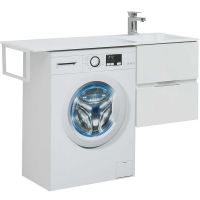 Тумба под раковину Aquanet Алвита 120 R подвесная Белая арт-243660 — фото 1, Тумбы под раковину