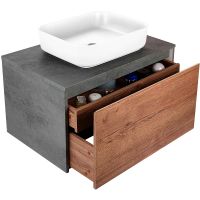 Тумба под раковину Vincea Mesa 80 подвесная T.Oak Beton арт-VMC-2MS800TB — фото 7, Тумбы под раковину