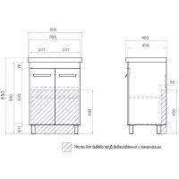 Тумба под раковину Vigo Nova 60 Белая арт-tn.NOV.MIR.60.2D — фото 7, Тумбы под раковину