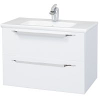 Тумба под раковину Bellezza Луиджи 60 2 ящика подвесная Белая арт-4639209000014 — фото 1, Тумбы под раковину