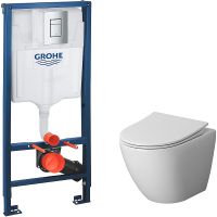 Комплект унитаза Niagara Vista NG-9301 с инсталляцией Grohe Rapid SL 38772001 с сиденьем Микролифт и клавишей смыва Хром арт-NG-9301+38772001 — фото 1, Комплекты унитаз + инсталляция