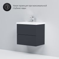 Тумба под раковину AM.PM Gem 60 подвесная Графит матовый арт-M90FHX06022GM — фото 5, Тумбы под раковину
