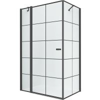 Душевой уголок New Trendy New Soleo Black 90х90 L профиль Черный стекло прозрачное арт-K-0579 — фото 1, Квадратные душевые уголки