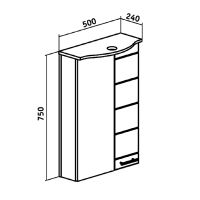 Зеркальный шкаф Runo Кипарис 50 R с подсветкой Белый арт-00000000800 — фото 4, Зеркальные шкафы в ванную