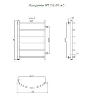 Водяной полотенцесушитель Тругор Приоритет 1 ПМ 80x40 Хром арт-Приоритет1/ПМ508040 — фото 2, Водяные полотенцесушители