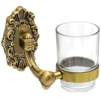 Стакан для зубных щеток Milacio Valls / латунь и стекло / бронза / настенный монтаж арт-MC.922.BR — фото 1, Стаканы для зубных щеток