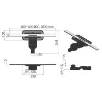 Душевой лоток Berges Simpel 600 с решеткой Хром матовый арт-090111 — фото 12, Душевые лотки