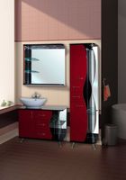 Зеркало Bellezza Рио 70 L с подсветкой Черное Красное арт-4613611062211 — фото 4, Зеркала в ванную комнату