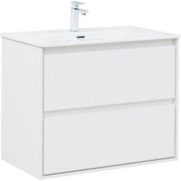 Тумба под раковину Aquanet Милан 80 подвесная Белый глянец арт-336369 — фото 1, Тумбы под раковину