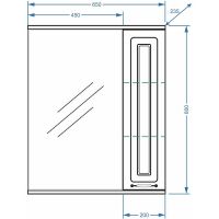 Зеркало со шкафом Stella Polar Кармела 65 Ольха белая арт-SP-00000184 — фото 4, Зеркальные шкафы в ванную