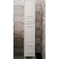 Шкаф пенал Бриклаер Чили 35 с бельевой корзиной Светлая лиственница арт-4627125414978 — фото 1, Пеналы для ванной комнаты