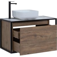 Тумба под раковину Aquanet Nova Lite Loft 90L подвесная Дуб рустикальный арт-261660 — фото 2, Тумбы под раковину