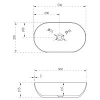 Раковина-чаша Abber Stein 56 Белая матовая арт-AS2611 — фото 4, Раковины накладные