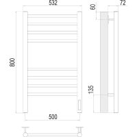 Товар: Электрический полотенцесушитель Terminus Аврора П8 500х800 КС 9003 Белый матовый арт-4670078527486 - фото 4 Электрический полотенцесушитель Terminus Аврора П8 500х800 КС 9003 Белый матовый арт-4670078527486 — фото 4, Электрические полотенцесушители