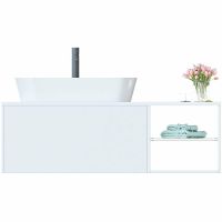 Тумба с раковиной SanVit Оскар 120 L подвесная Белая арт-koskar120L — фото 1, Тумбы с раковиной