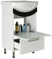 Тумба под раковину Mixline Радуга 50 Белая Черная Цветы арт-528040 — фото 2, Тумбы под раковину