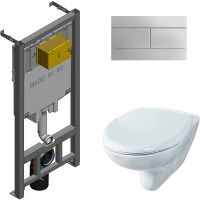 Комплект унитаза Rosa Элеганс Люкс Вн УнБ32 4620008195438 с сиденьем Микролифт и инсталляцией Jacob Delafon E29025-NF+E4316-CP с клавишей смыва Хром арт-4620008195438+E29025-NF+E4316-CP — фото 1, Комплекты унитаз + инсталляция