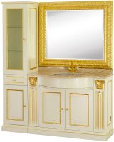 Шкаф пенал Migliore Ravenna 44 L Слоновая кость Золото арт-27071 — фото 2, Пеналы для ванной комнаты