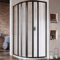 Душевой уголок Ravak Supernova SKKP6-90 90x90 профиль Черный стекло Transparent арт-3207O302Z1 — фото 1, Душевые уголки четверть круга