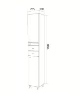 Шкаф пенал 1MarKa Story 29Н L Белый глянец арт-У99311 — фото 6, Пеналы для ванной комнаты