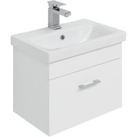 Тумба с раковиной Aquanet Нота 50 подвесная Белая арт-254064 — фото 1, Тумбы с раковиной