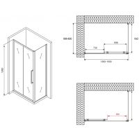 Душевой уголок Abber Schwarzer Diamant 160x60 профиль Хром стекло прозрачное арт-AG30160H-S60 — фото 5, Прямоугольные душевые уголки