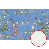 Фреска Ortograf Flora 31141 Фактура флок FLK Флизелин (4,3*2,7) Фиолетовый/Разноцветный, Цветы/Птицы арт-31141 (флок FLK) — фото 1, Фрески