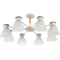 Люстра Artelamp Tyler Белая Светлое дерево арт-A1031PL-8WH — фото 1, Люстры