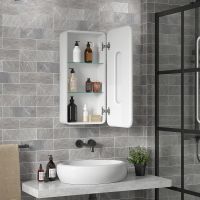 Зеркальный шкаф Reflection Circle 400х800 R с подсветкой Белый матовый арт-RF2104SR — фото 11, Зеркальные шкафы в ванную