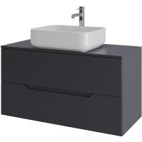 Тумба с раковиной Orange Line 100 подвесная Графит матовый арт-Li-100TugMDF+B05-500W — фото 1, Тумбы с раковиной