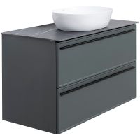 Тумба под раковину La Fenice Elba 100 подвесная Серая матовая арт-FNC-01-ELB-G-100-2 — фото 2, Тумбы под раковину