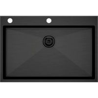 Кухонная мойка Paulmark Kroner-Edge 75 Вороненая сталь арт-PM777551-GM — фото 1, Кухонные мойки