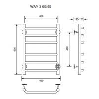 Электрический полотенцесушитель Ника Way-3 60/40 U Белый матовый арт-WAY-3 60/40 бел U — фото 5, Электрические полотенцесушители