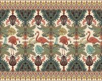 Фреска Ortograf Arabesque 33437 Фактура флок FLK Флизелин (2*1,6) Зеленый/Бежевый/Розовый, Птицы/Орнамент арт-33437 (флок FLK) — фото 2, Фрески